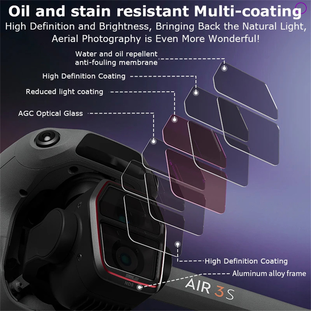 For DJI Air 3S Camera Lens Fil - Drone Kit Waterproof 评论和价格